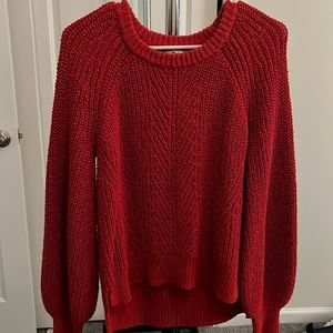 Beautiful red chunky sweater.